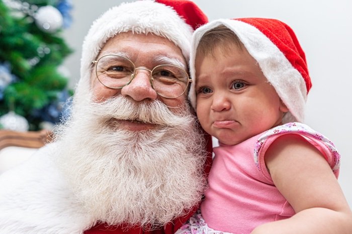 baby and santa photo