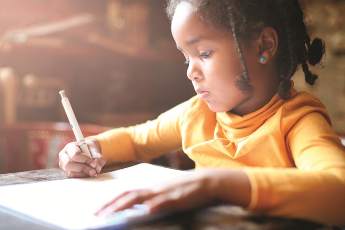 child writing