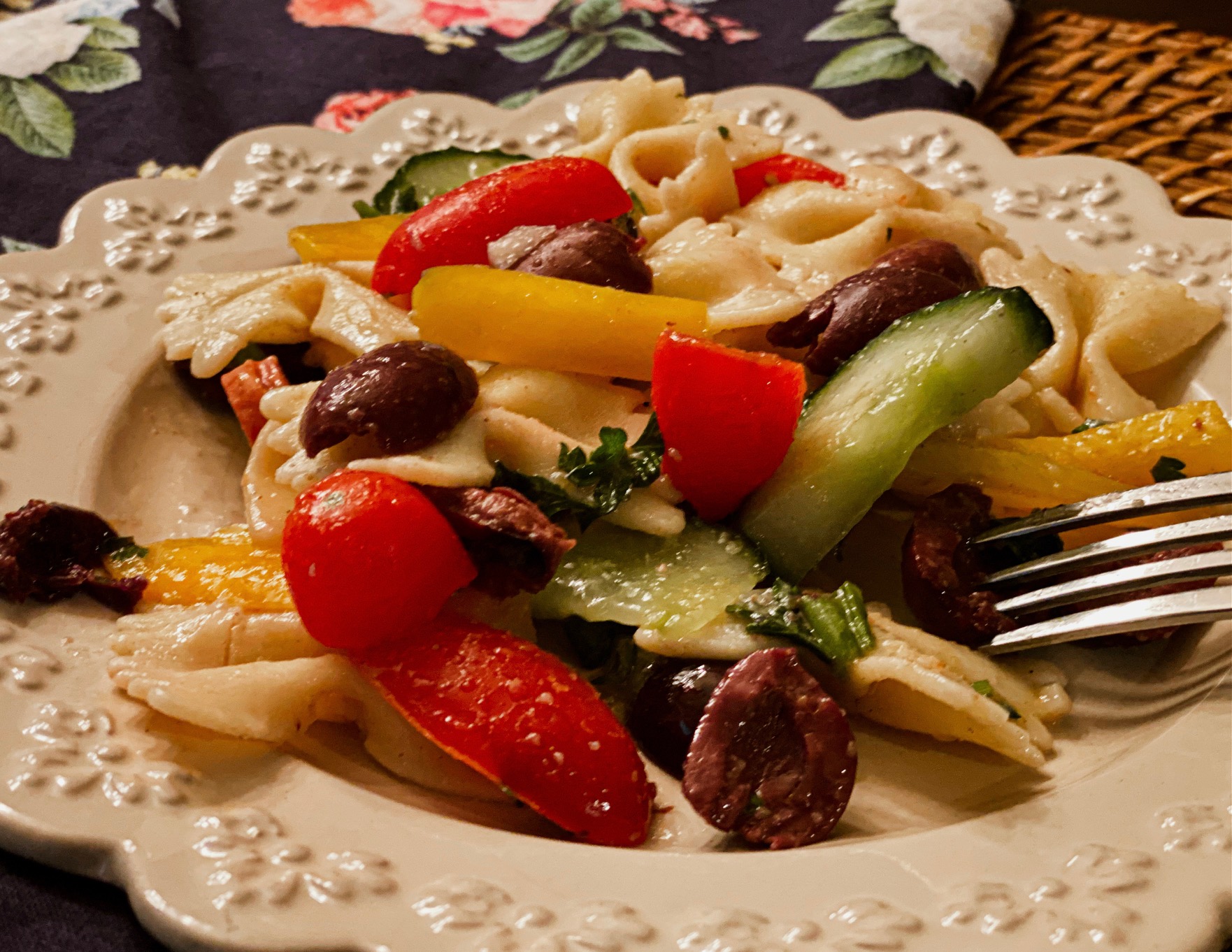 pasta salad plate