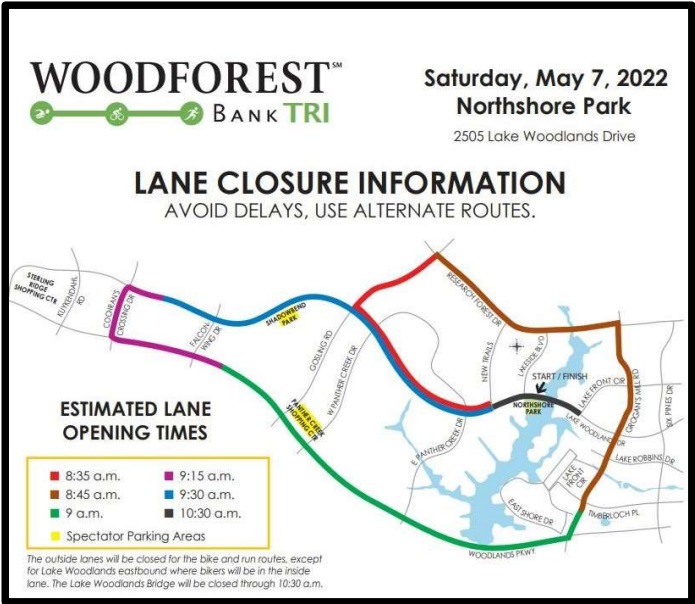 woodforest lane closures